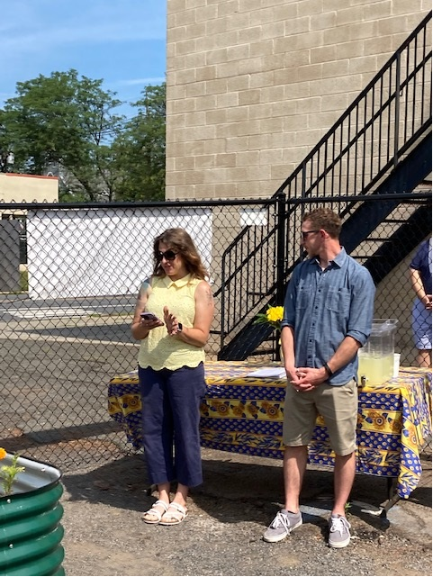 Jeff Lamborn introduces Rebecca Reitman-Garofalo, the energy behind the community garden effort.  Rebecca provides thanks to DPW and Borough staff that assisted in the effort and to Jason Kraska, including the Recreation Department &amp; Recreation Committee for their contributions.