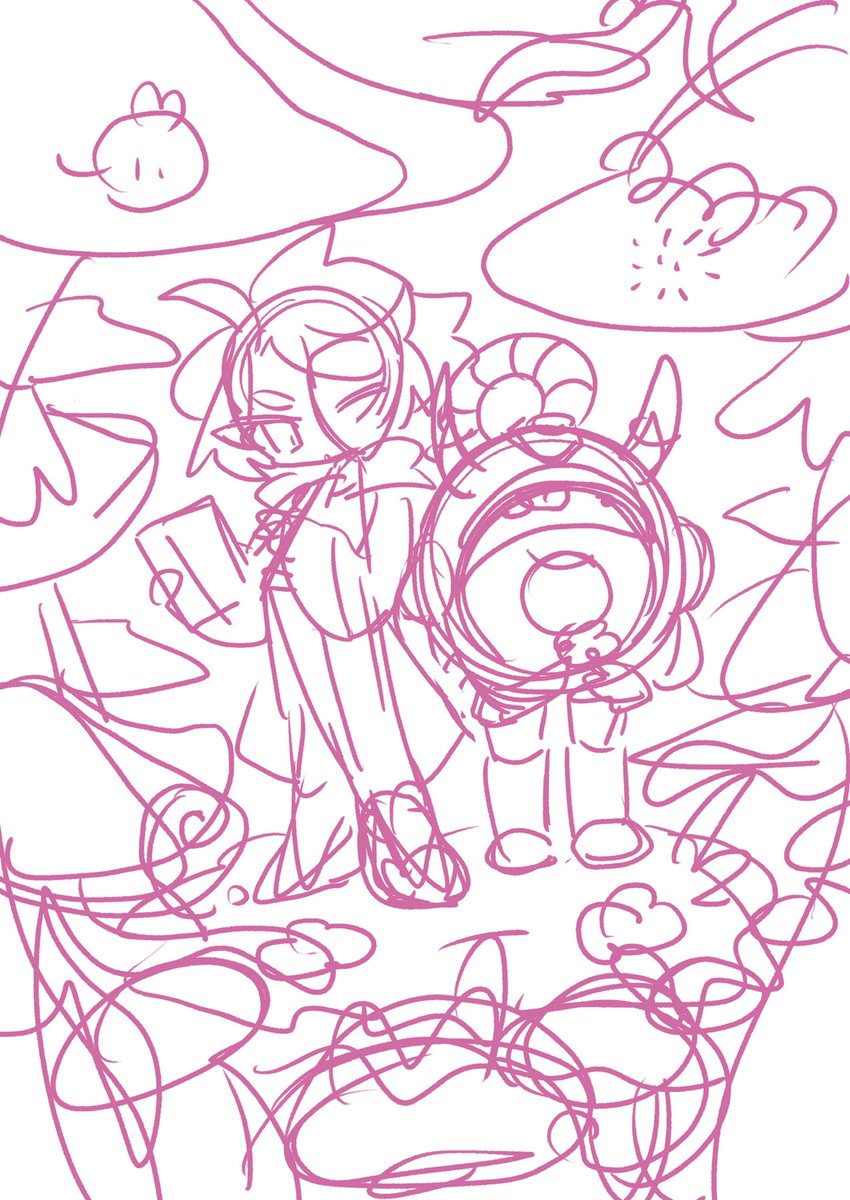 今回めずらしく下描きがちゃんとあるんよ
タイムラプスは撮り忘れました 