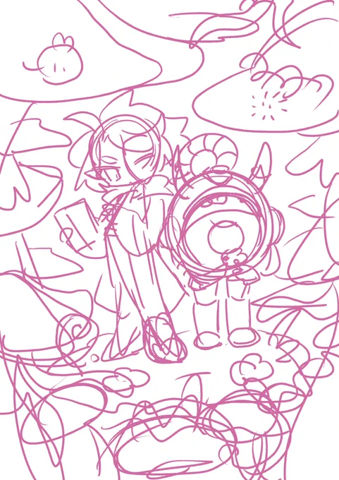 今回めずらしく下描きがちゃんとあるんよ
タイムラプスは撮り忘れました 