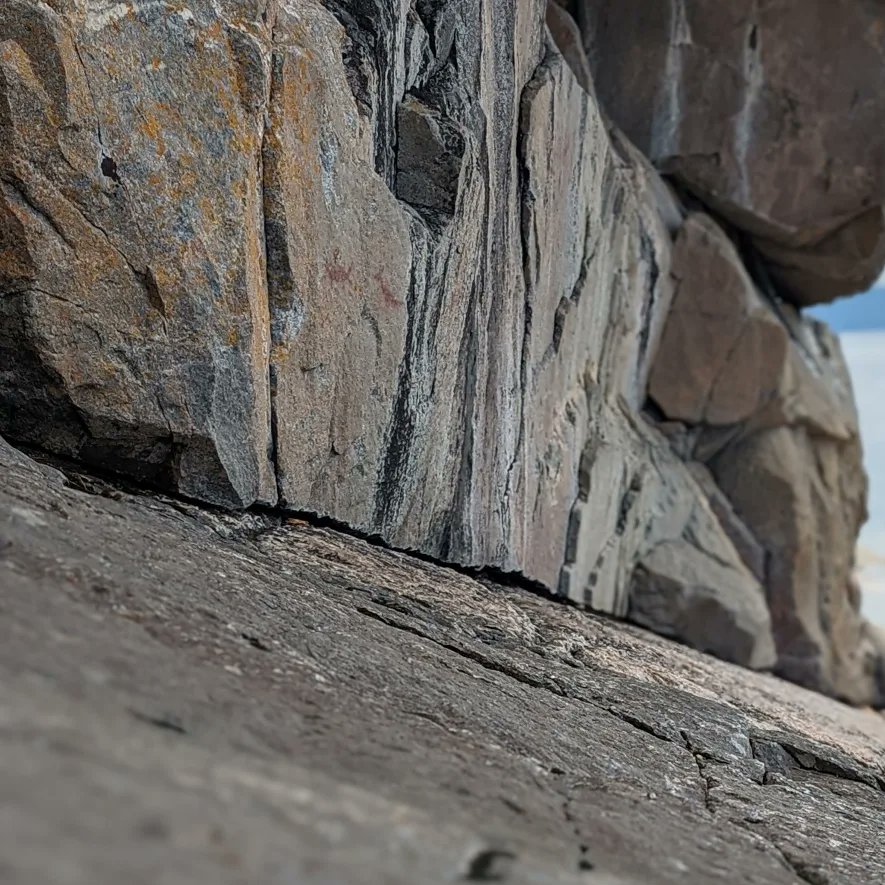 The other day we clambered through ancient crevasses and along rock edges pushed to their positions by glaciers to witness the spiritual drawings of Canada's first people. These drawings have faced the many moods of Lake Superior for as many as 400 years. #WeGetOutside