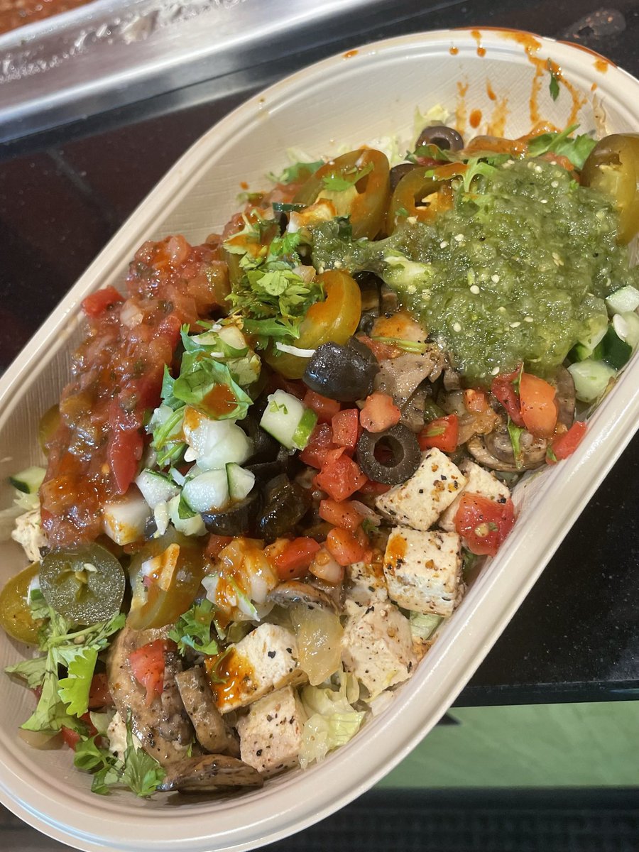 Tofu salad from Moe’s! Eating as a vegan is easy!! #healthyvegan #veganonthego