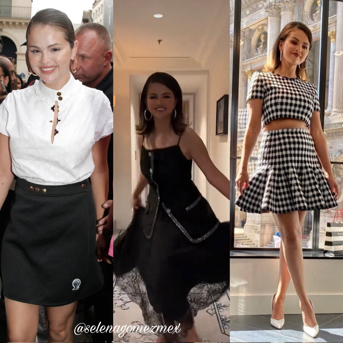 selenagomezmex's tweet photo. Outfits de Selena Gomez durante su visita a Francia, París. 🇨🇵🗼 https://t.co/EIEYITJ3t9