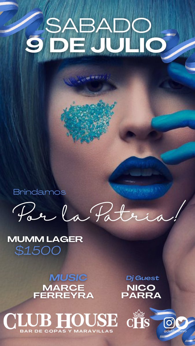 🇦🇷SÁBADO 9 DE JULIO🇦🇷
Brindamos por la Patria con Mumm a $1500