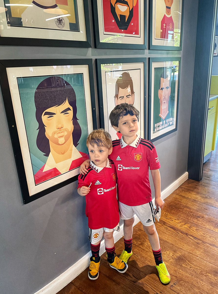 chappy182's tweet photo. A trip to Old Trafford for our new kits and then over for a meal at @cafefootballuk. The boys loved it - especially the sweet shop! @GNev2 @hotelfootballuk https://t.co/vSs3EusZub