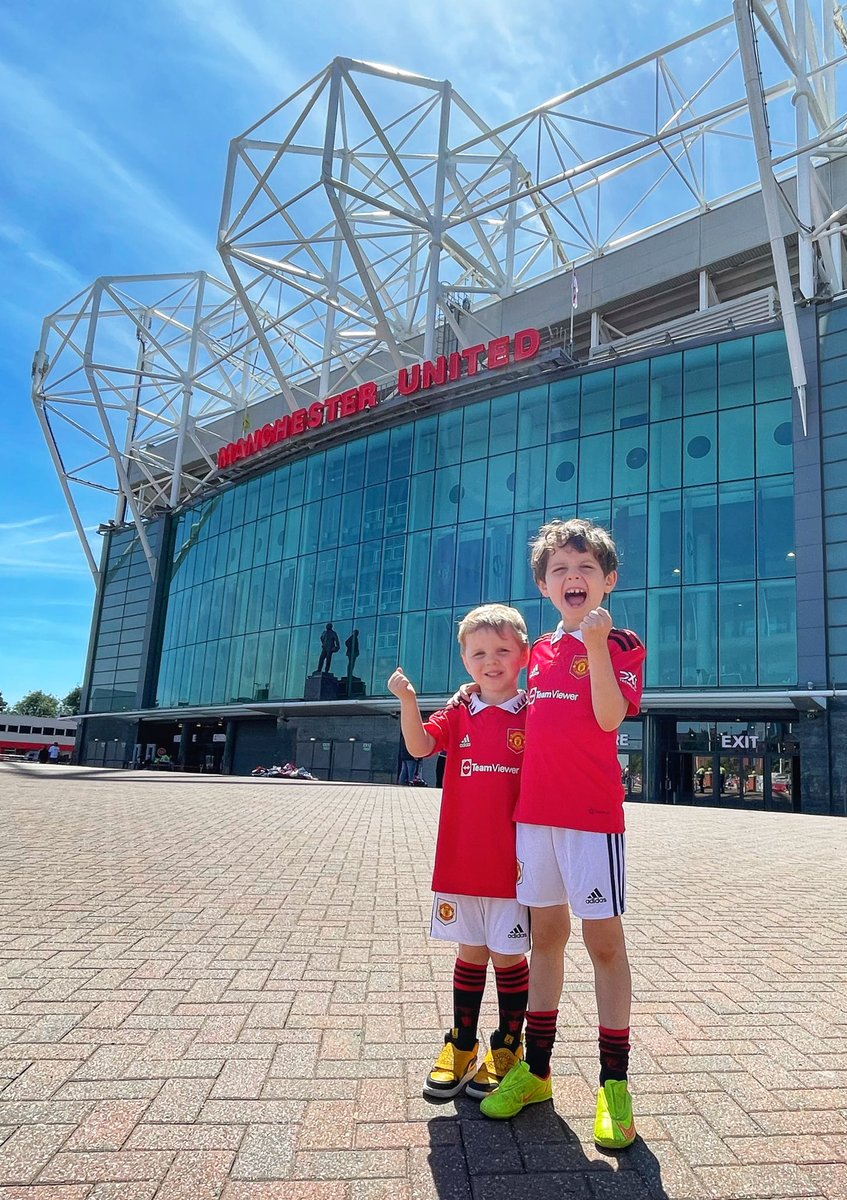 chappy182's tweet photo. A trip to Old Trafford for our new kits and then over for a meal at @cafefootballuk. The boys loved it - especially the sweet shop! @GNev2 @hotelfootballuk https://t.co/vSs3EusZub