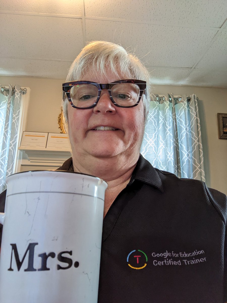 PMGoogleGoddess's tweet photo. Enjoying my @dunkindonuts coffee while presenting @googlecalendar and @gmail for @GoogleForEdu Level 1 certification for educators Globally #globalgeg #bootcamp22 #ktisummit @GlobalGEG https://t.co/ED0rjOrWLH