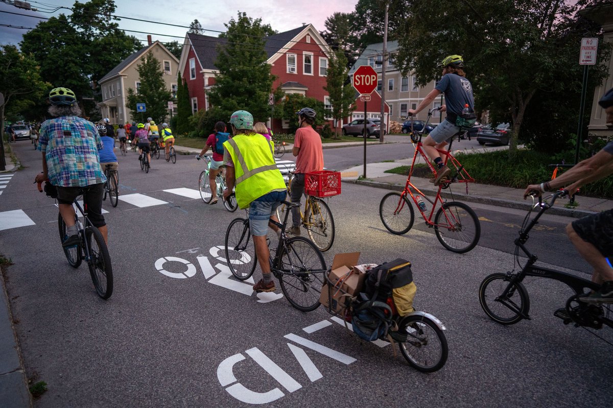 This brand new bike boulevard on Beacon St got a lot of bike love last night.