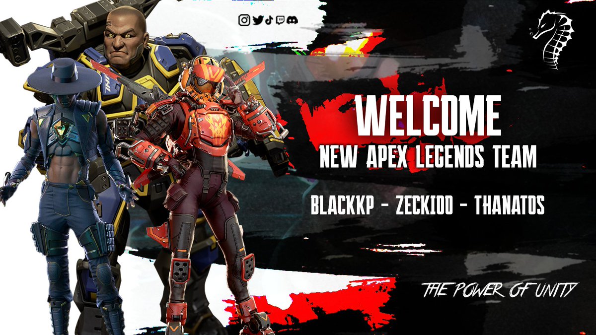 SynapseCC's tweet photo. After last night's announcement we couldn't stop. 

Today we are happy to announce our Apex Legends team with @Zeckioo @ExoThanatos  &amp; @BL4CKKP  joining us for the next season! 

Please welcome them !  

#Power #ApexLegends #Unity #Synapse https://t.co/EoEsOQccUE