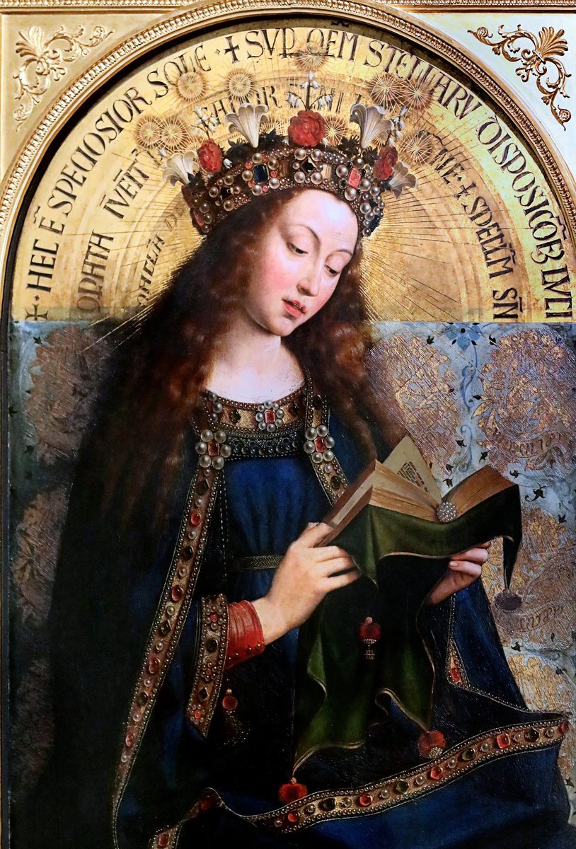 HistoireOdyssee's tweet photo. Détail du retable de « l'Agneau Mystique » (1432) de Jan van Eyck.

Exposé à Gand (Belgique) dans la Cathédrale Saint-Bavon. Miraculée, l’œuvre a bien failli être perdu à jamais. Sujet du jour. 1/10 https://t.co/rxtNR5dKua