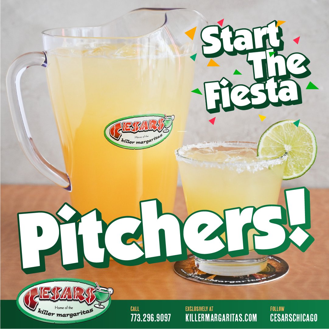 CesarsChicago's tweet photo. Start the fiesta this weekend with pitchers of killer margaritas - https://t.co/KGZ8rl3Yn1
#weekendfiesta #weekendwarriors #weekendoff #weekendgoals https://t.co/Nu1cZvxJgo