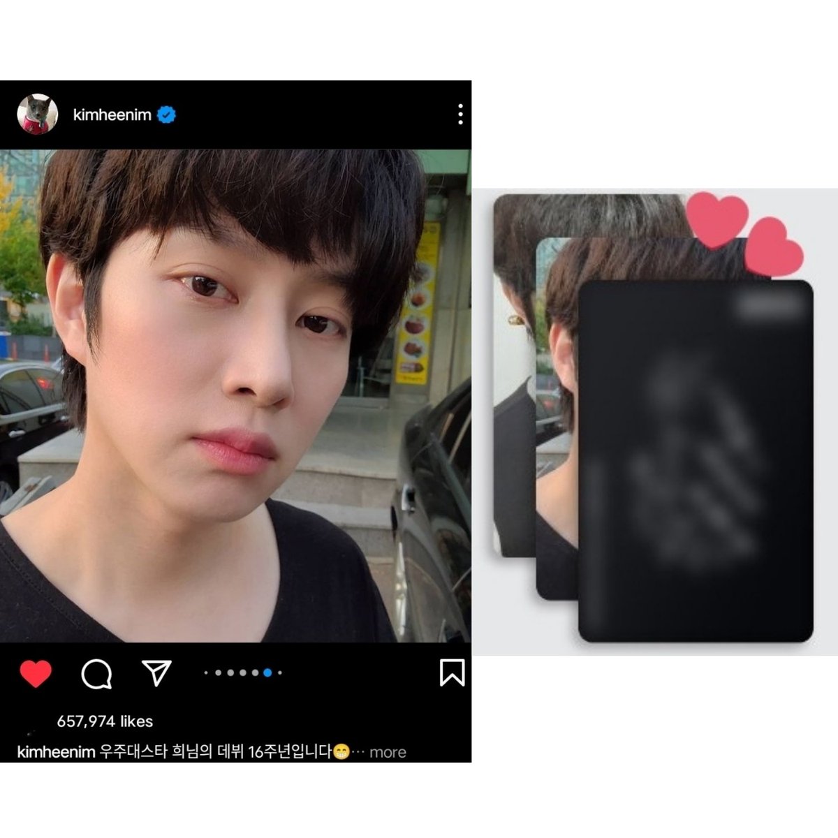 heebunim's tweet image. just heechul posting his photocard picture before the album release 😭😭