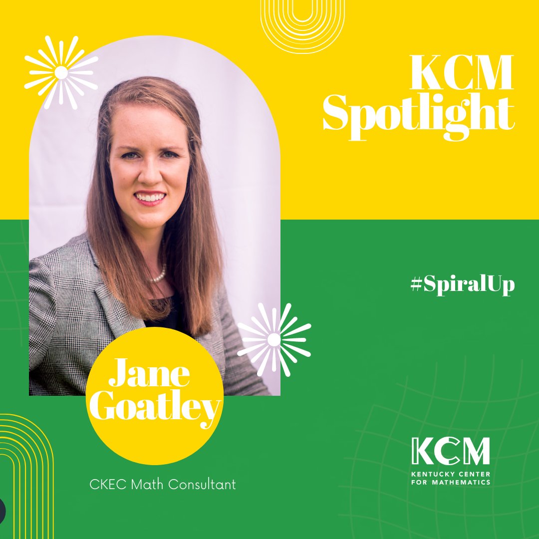 KyCenterforMath's tweet photo. Shout out to this KyMTL! Jane Goatley has recently joined the Central Kentucky Educational Cooperative as a Math Consultant. Congratulations on this fantastic new role! #SpiralUp #KCMSpotlight https://t.co/5KwMvMmbc5