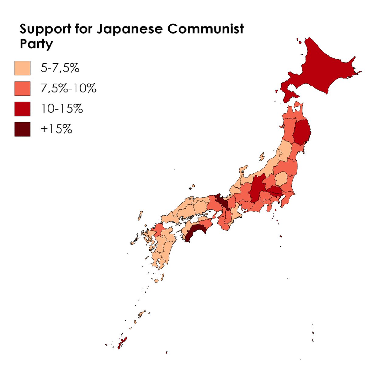 As leader of the party that's ruled Japan almost continuously since 1955, Shinzo Abe's campaign slogan was Kono Michi Shikanai “There Is No Other Way.” Abe's only genuine opposition in government came from the Japanese Communist Party. There is another way. Map: 2019 election