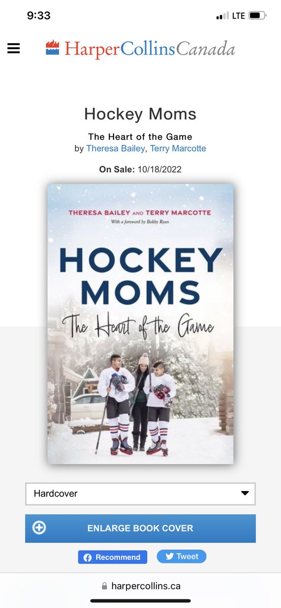hockeymomcanada's tweet photo. This one’s for the Hockey Moms! From McDavid to Rhéaume to moms of players who never thought they’d skate, @TerryMarcotte and I tell the stories of mothers’  resilience, sacrifice and love. Available for preorder now and in stores Oct 18, 2022. #harpercollins #hockey #hockeymom https://t.co/HEzVjal9yh
