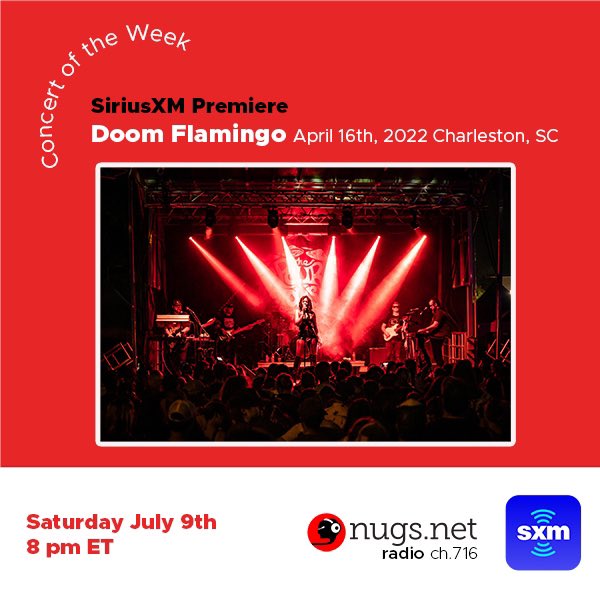 doom_flamingo's tweet photo. Tonight @nugsnet features our April 16th @CHSPourHouse show as their Concert of the Week including debuts of "Along for the Ride", Madonna's "Lucky Star" and Queen's "Don't Stop Me Now." You can listen at https://t.co/HZGrheuh4r or Channel 716 on @SIRIUSXM.🎧💀🦩 https://t.co/sI4FKkHcaY