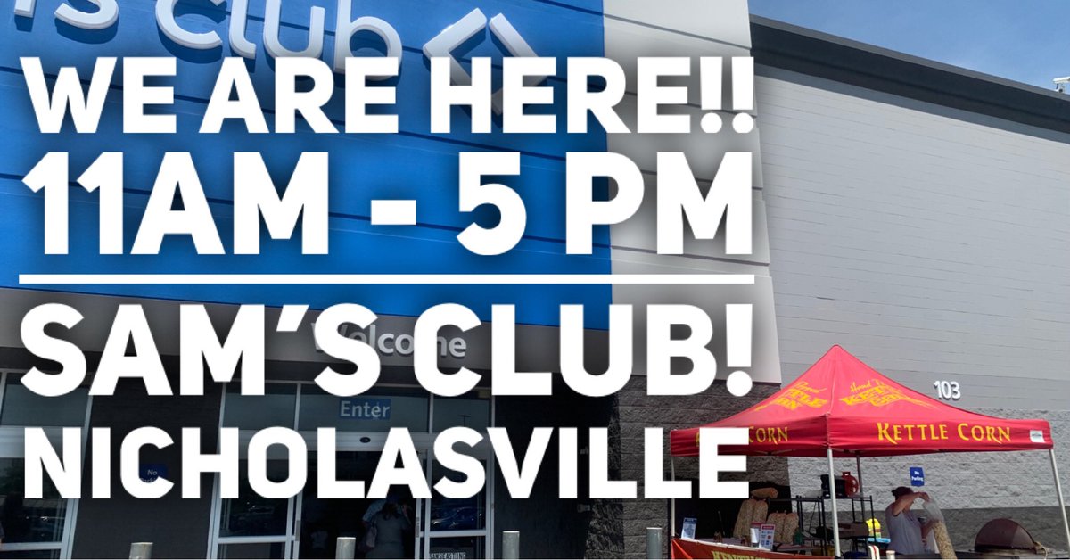 KyKettleCorn's tweet photo. We are here at Sam's Club in Nicholasville, Kentucky. Fundraising for the Children's Miracle Network Hospitals.  We will be here until 5 unless we get rained out!! https://t.co/NVUplox96G