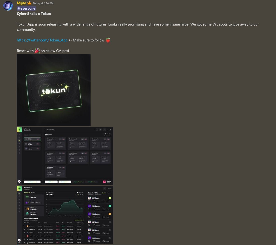Besides all the utility &amp; alpha you get as a 🐌 holder, you get good giveaways on a regular basis. Right now active GA's are WL spots to <a href="/SilkNFT/">TenX Giveaways</a>, <a href="/Beings_Official/">Beings NFT</a> &amp; @Tokun_App 

What are you waiting for? Join us. #snailsummer