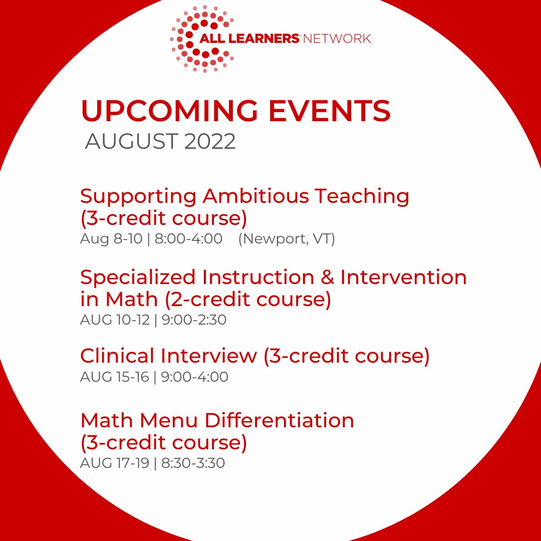 AllLearnersMath's tweet photo. There is still⏳to sign up for some amazing in person #MathPD and visit beautiful Vermont at the same time!
✔️ them out on our web page: events tab
#Math #Math4All #MathTeacher #ITeachMath #ALNLearningCenter
@Dr_John_4_Math @ss_stanhope @MathWithDignity @moymathvt @Courtemath https://t.co/2cmkOTGGY0