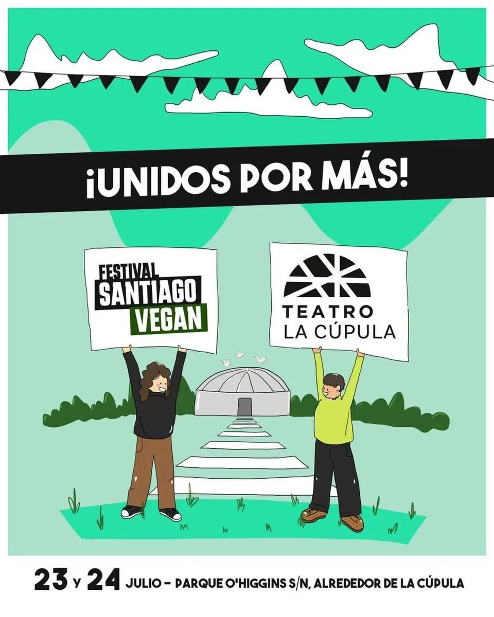 ¡Festival Santiago Vegan!
🥦🥬

Este 23 y 24 de Julio tenemos el honor de recibir al @festivalsantiagovegan en <a href="/teatrolacupula/">Teatro La Cúpula</a> 

¡Habrá feria, talleres, música en vivo y mucho para compartir! 

⏰ Desde las 13:00 a las 19:00 hrs
#parqueohiggins 🌳 🦆🌳