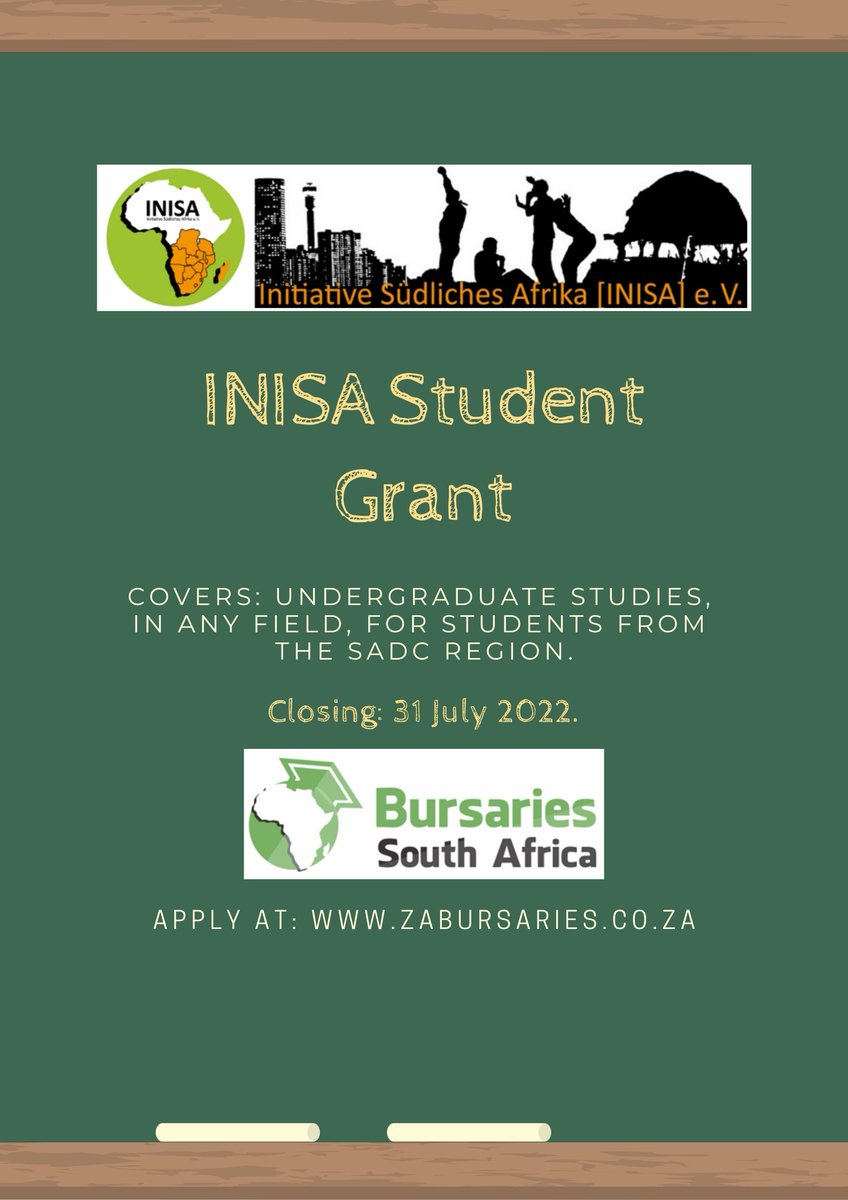 SABursaries's tweet photo. APPLY HERE for the INISA Student Grant: https://t.co/IqklYSLnWx
Covers: Undergraduate studies, in ANY field, for students from the SADC region
Closing: 31 July 2022
#bursary #bursaries #SABursaries #ZABursaries #BursariesSouthAfrica #2022Bursary #StudyGrant #StudentGrant #INISA https://t.co/Ic48O8XeVE