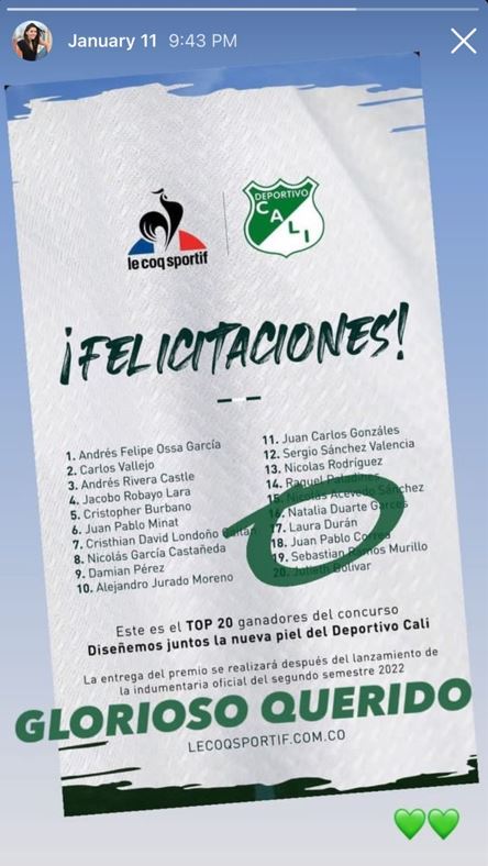 lduranq19's tweet photo. (7/12) Espero que esta propuesta, que fue enviada en Dic/21 a la marca @lecoqsportif_co  en el concurso “DISEÑEMOS JUNTOS LA NUEVA PIEL DEL DEPORTIVO CALI”, y que fue seleccionada dentro de las 20 mejores…le guste a toda la familia verdiblanca tanto como a mí cuando la realicé. https://t.co/4mqnmShb0N