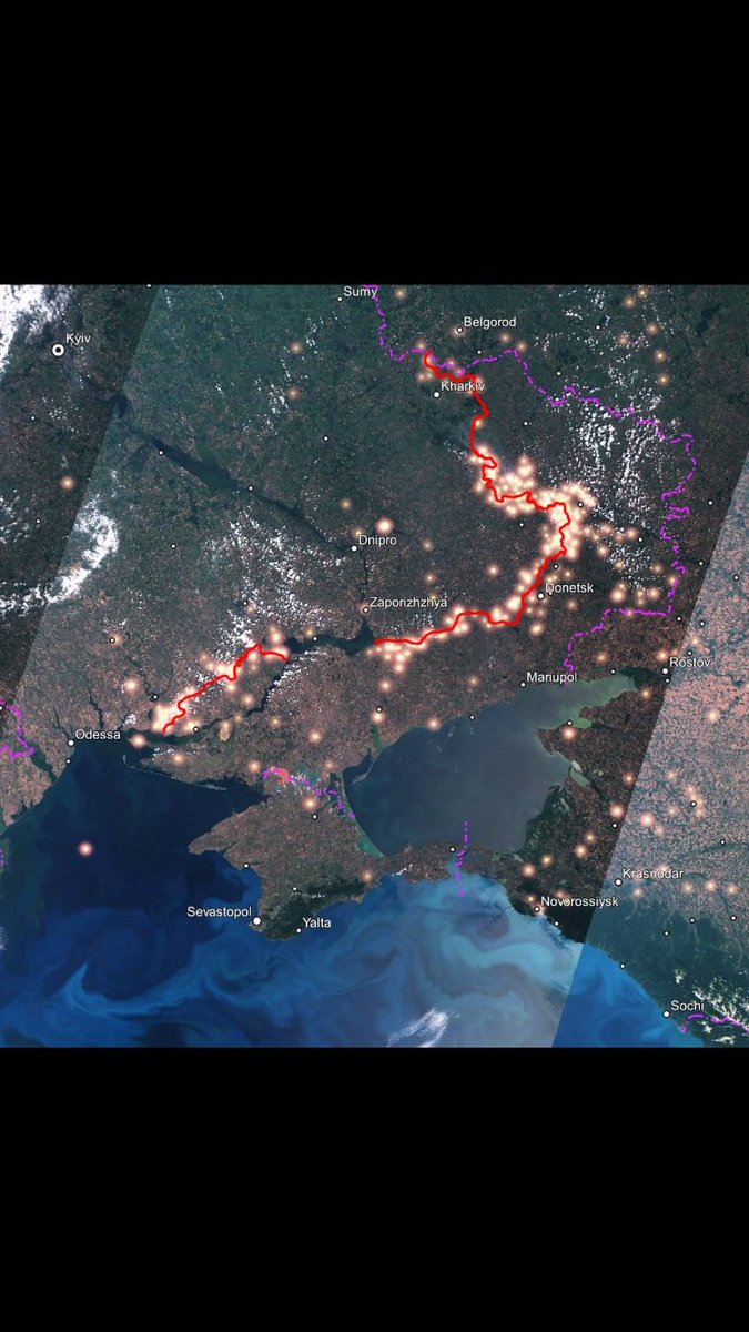 gostro1's tweet photo. Українська лінія фронту з космосу https://t.co/6uIjnL7Iu2