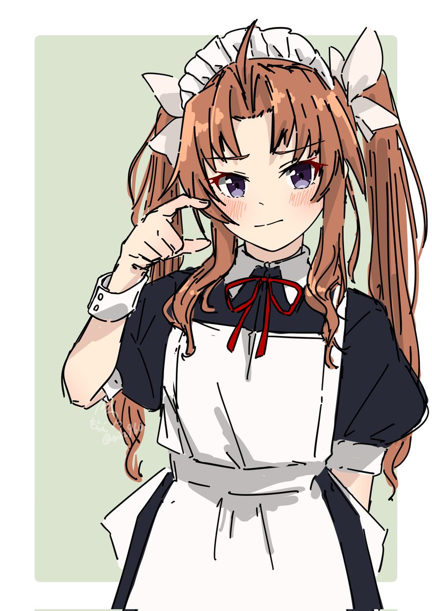 kagerou (kancolle) 1girl solo maid alternate costume twintails apron maid headdress  illustration images