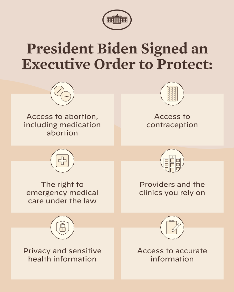 .<a href="/POTUS/">President Donald J. Trump</a> signed an Executive Order protecting women’s reproductive rights after the Supreme Court's decision to overturn Roe v. Wade. We remain committed to fighting for a woman's fundamental right to freedom and privacy. This fight isn't over.