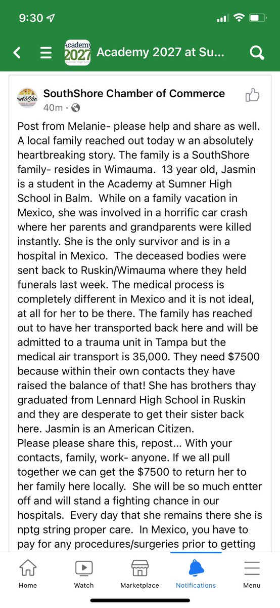 HCPS_SumnerHS's tweet photo. Stingray family— We need your help. One of our own is severely injured. Please read the attachments, give prayers, and consider giving to Jasmin and her family.  Heartbreaking but we will be there for her. Please retweet. https://t.co/XP51Km1zqi