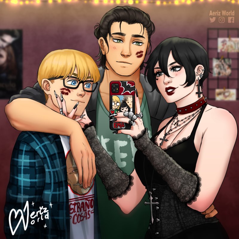 AerizWorld's tweet photo. [ #EREMINKASA ]

Eren x Geekmin x Gothkasa 19yo has boyfriends

Los noviecitos 🤙
Dibujos que quería hacer dkdkd

#arumika #eremin #EreMika #EreMikaMin #エレミカアル #エレアルミカ https://t.co/fCml9SR73J