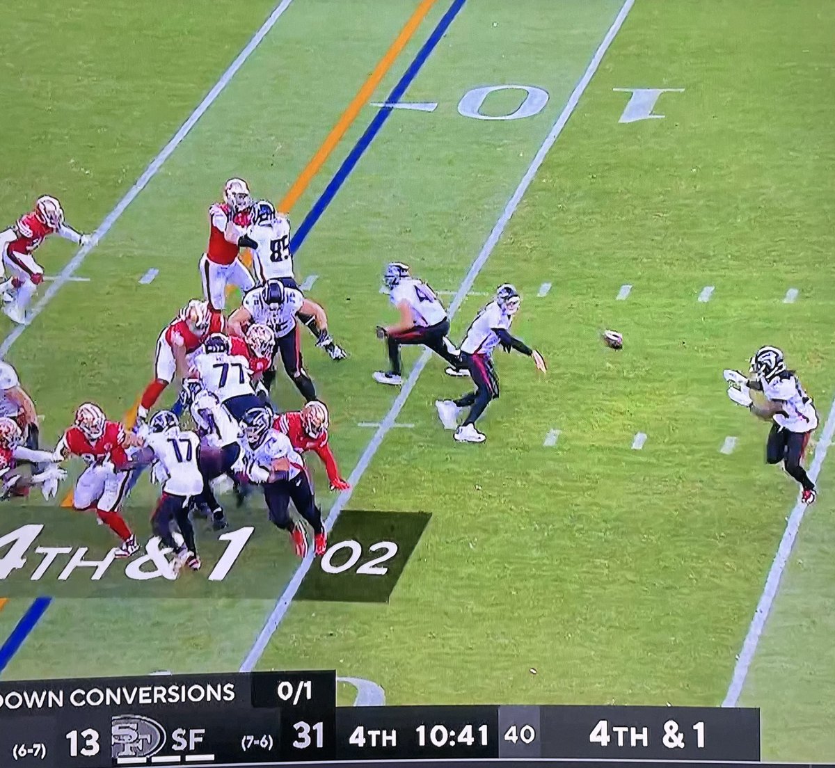 SharpFootball's tweet photo. prison is a reasonable punishment for coaches calling pitches 7 yds backwards on 4th &amp; inches https://t.co/RygCTujQYt