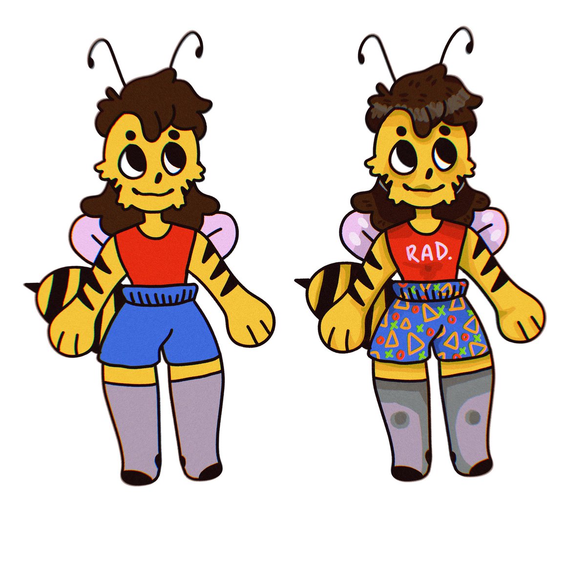 ladyfrecklles's tweet photo. two customs i made for users on #Artfight2022  !!! i’m trying to do as many of these as possible this year to get better at character design ! 🐝👾 https://t.co/oT30vVfdqA
