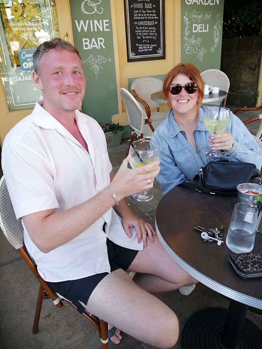 Some lovely guests this evening, enjoying the sunshine and some cocktail specials. There's a Kir, a cherry mojito and a couple of limoncello sprites.