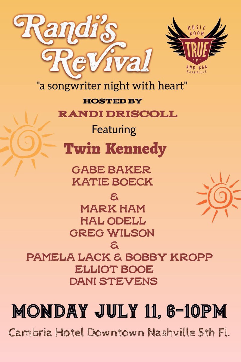 We’ll be playing live in #Nashville this Monday at 6pm! 🎶🎶