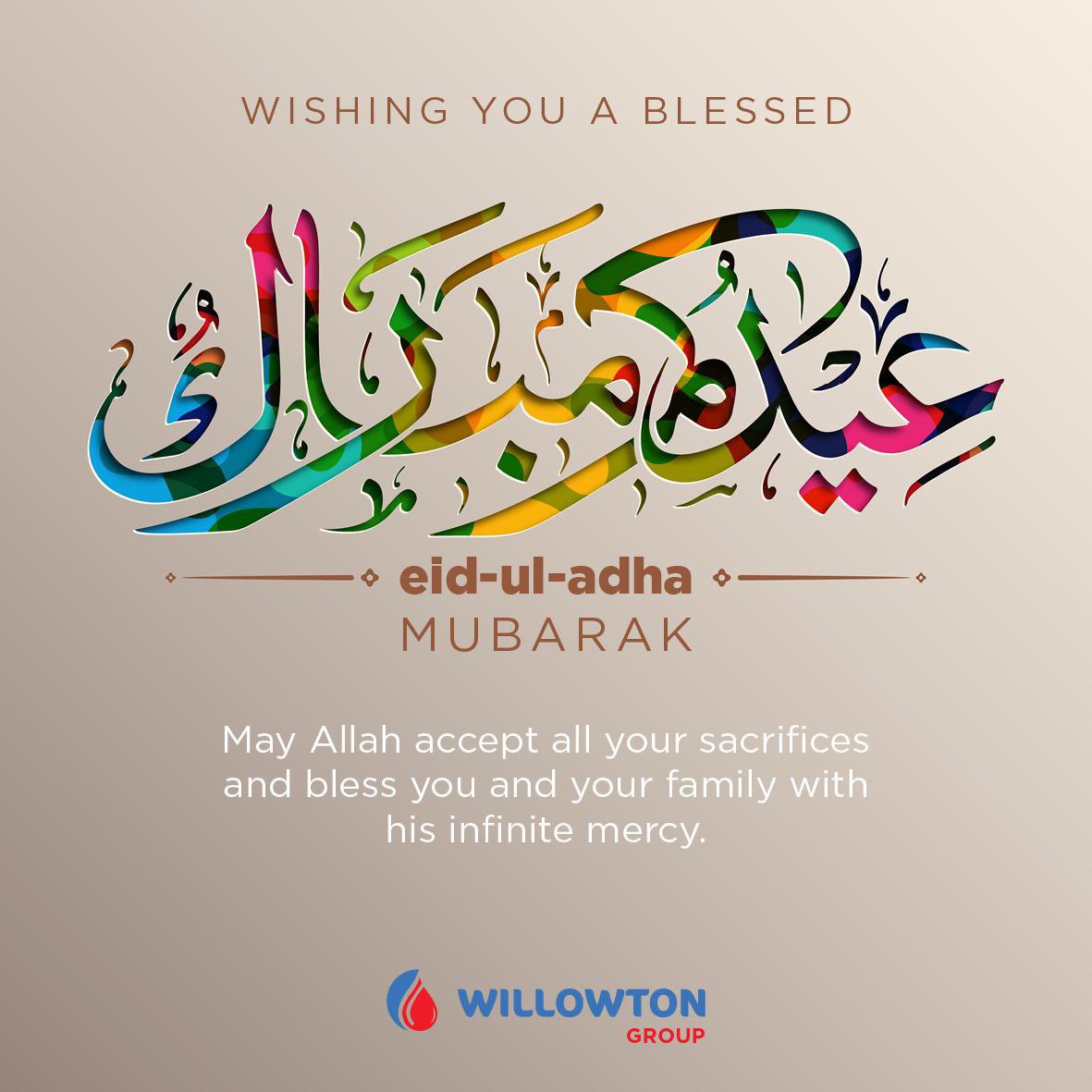 WillowtonGroup's tweet photo. The Willowton Group would like to wish our Muslim family, friends, and colleagues a blessed Eid Mubarak.

#eiduladha2022 #Eid2022 #Love #Sacrifice #SouthAfrica #Willowton https://t.co/nvTvBW8G0Z