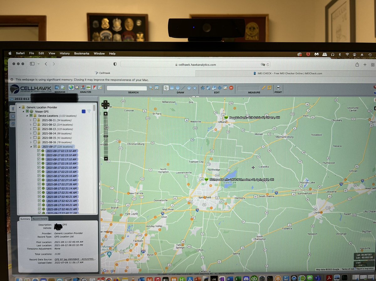 RVA4n6's tweet photo. CDR Analysis Saturday!
Cell sites &
Sectors &
Locations…
Oh my!!
Who else geeks out over this stuff like I do?
#dfir #mobileforensics #litigationsupport #locationlocationlocation #cellhawk https://t.co/YpLqquc0hb