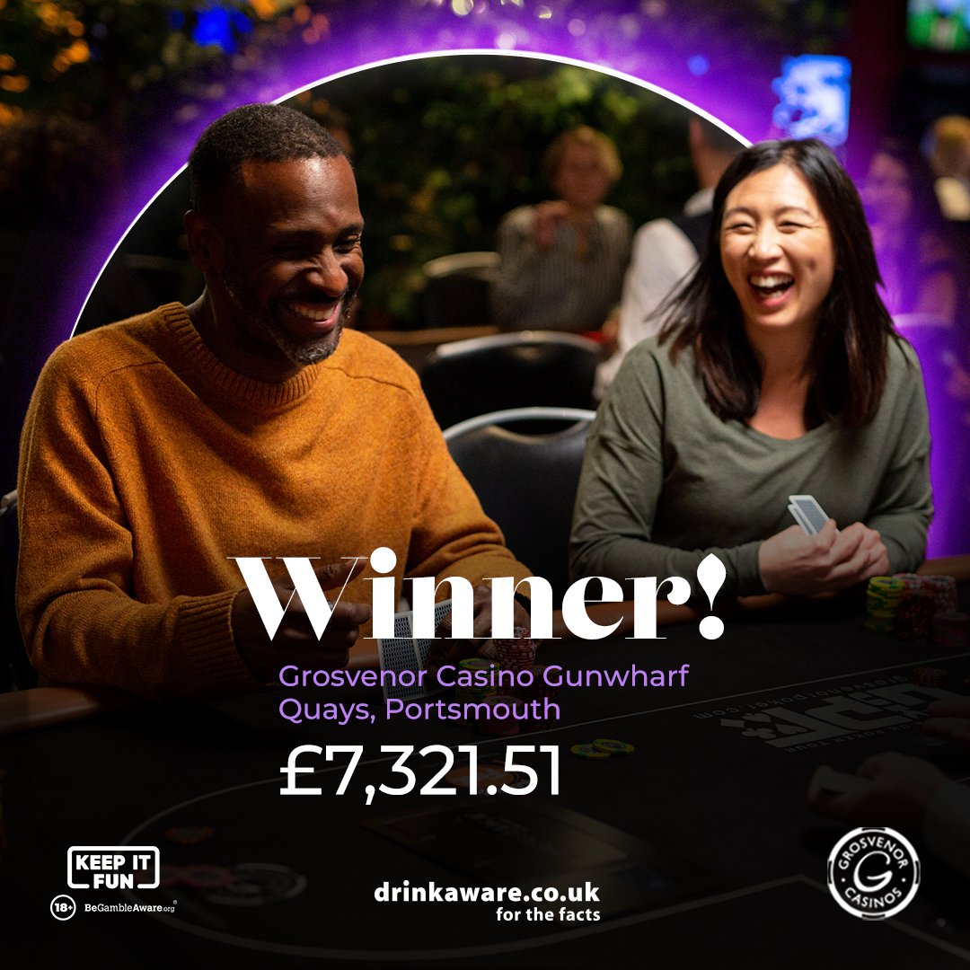 GrosvenorCasino's tweet photo. #LuckyWinnerAlert
Congratulations to a player at Grosvenor Casino Gunwharf Quays, Portsmouth who has won Β£7,321.51 during a game of #AceKingSuited
Ready to play? We are. https://t.co/UVn733pW3u