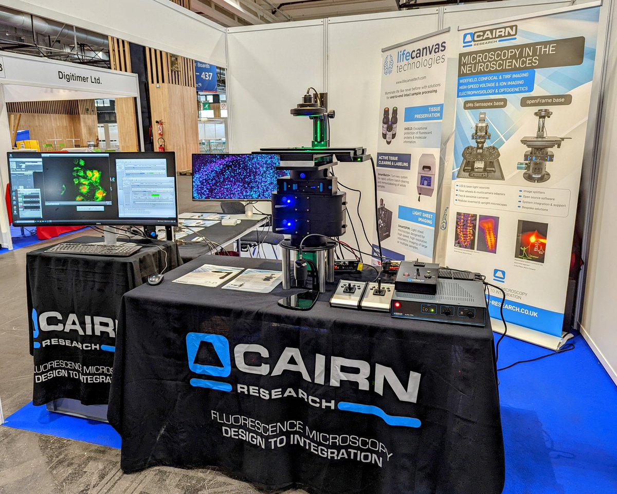 Jez Graham (@jezpersonal) on Twitter photo Finally set up at #FENS2022 ๐๐ฒ๐ซ <a href="/Cairn_Research/">Cairn Research</a> <a href="/CairnGmbH/">Cairn GmbH</a> Visit us at booth 091 to see our shiny new automated openFrame microscope and how the same modules can work with dipping lenses on the uMs frame from <a href="/Sensapex/">Sensapex</a>. Also delighted to host our friends at <a href="/LifeCanvasTech/">LifeCanvas Technologies</a>. Finally set up at #FENS2022 ๐๐ฒ๐ซ <a href="/Cairn_Research/">Cairn Research</a> <a href="/CairnGmbH/">Cairn GmbH</a> Visit us at booth 091 to see our shiny new automated openFrame microscope and how the same modules can work with dipping lenses on the uMs frame from <a href="/Sensapex/">Sensapex</a>. Also delighted to host our friends at <a href="/LifeCanvasTech/">LifeCanvas Technologies</a>.