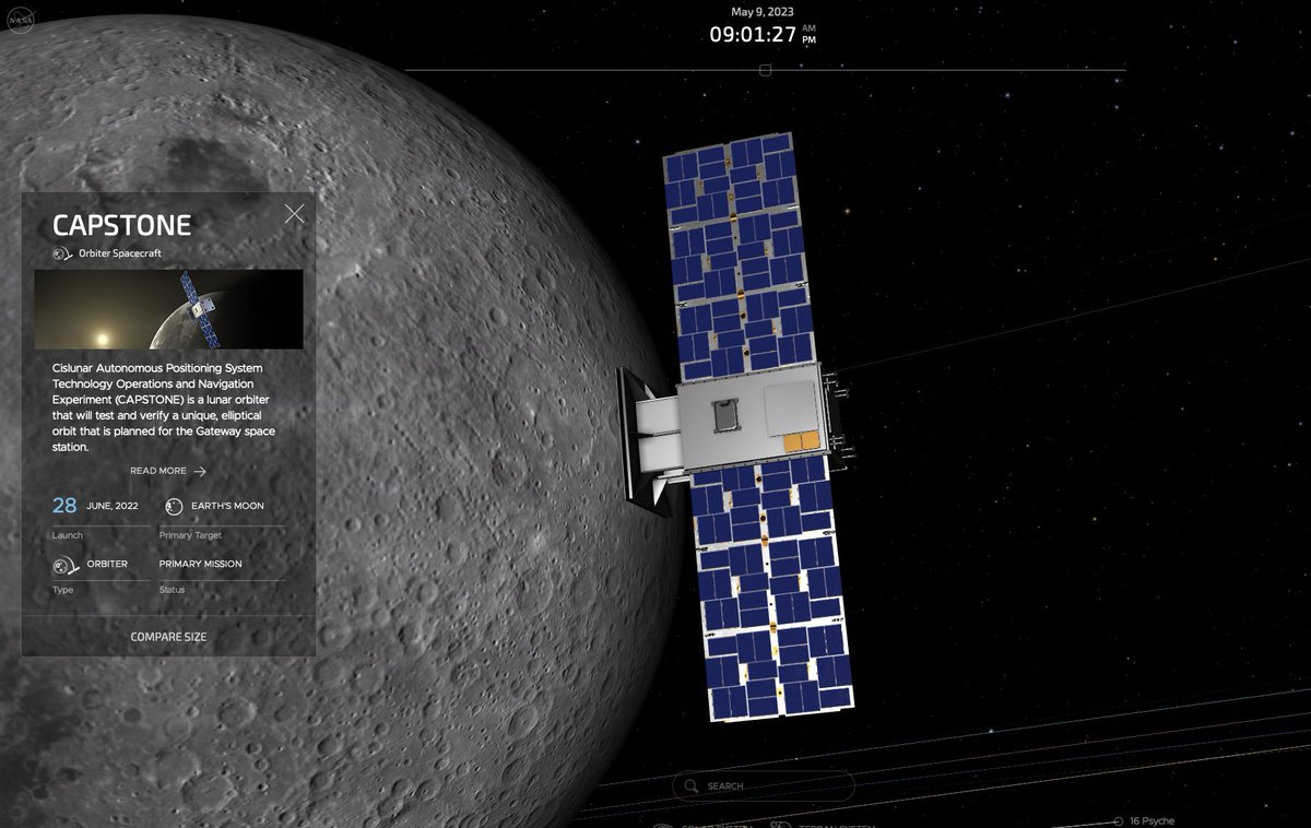 Our CAPSTONE CubeSat is taking a unique, fuel-efficient path on its four-month journey to the Moon—and you can follow along in real-time with our interactive @NASA_Eyes 3D visualization: go.nasa.gov/3PbTaEA