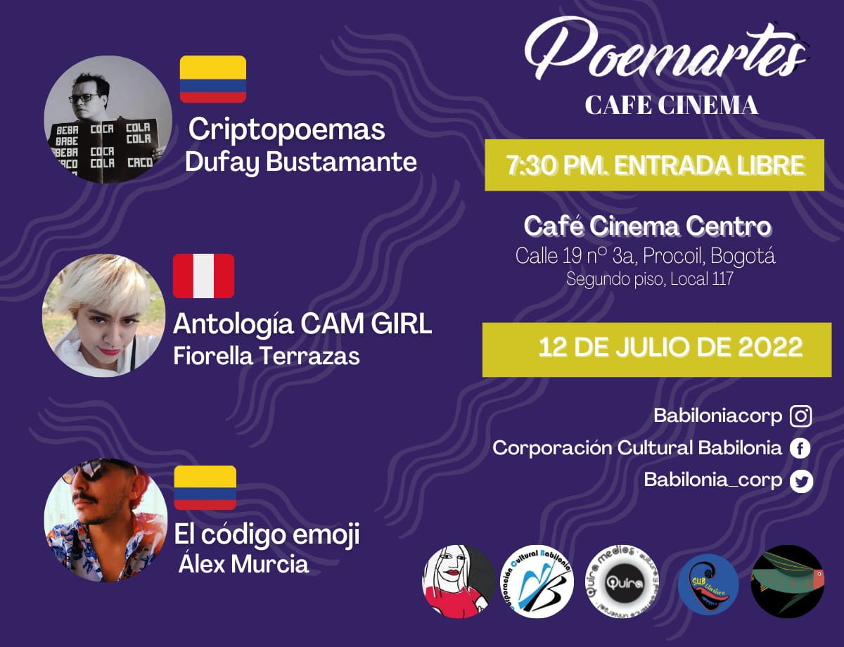 Me fui! Nos vemos en Bogotá! 🇨🇴🇨🇴🇨🇴 CAFE CINEMA CENTRO (calle 19 #3A Procoil, Bogotá segundo piso, local 117🥰💙🍻🇨🇴 les espero! Para camgirlear 🤩⭐ 
#Poetry #Poesia #Poemas #Poemartes 
#Rt please para seguir difundiendo la poetry de Perú en el mundo entero! #MILLENIAL #12J