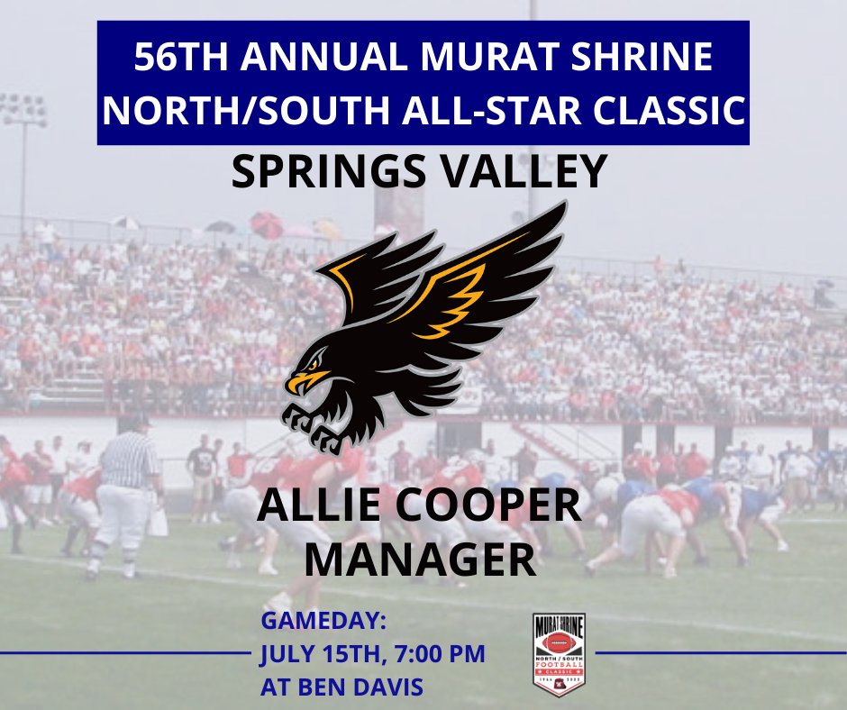 Allie Cooper will represent Springs Valley High School in the Murat Shrine North South All Star Classic