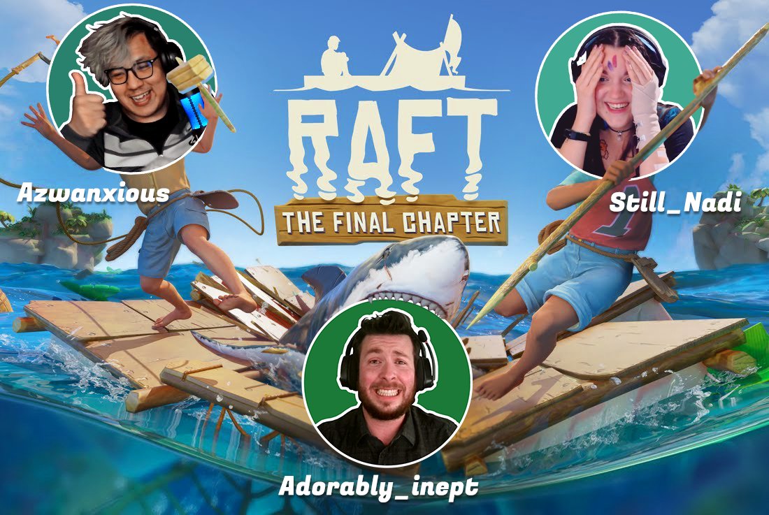 still_nadi's tweet image. Special collab stream coming tomorrow with @AdorablyI  &amp;amp; @Azwanxious  playing RAFT! There's an update out now! The Final Chapter!!! So we decided to bring the old team back together to finish it properly! 

See you all tomorrow, Sunday 10th at 6pm (GMT+3)