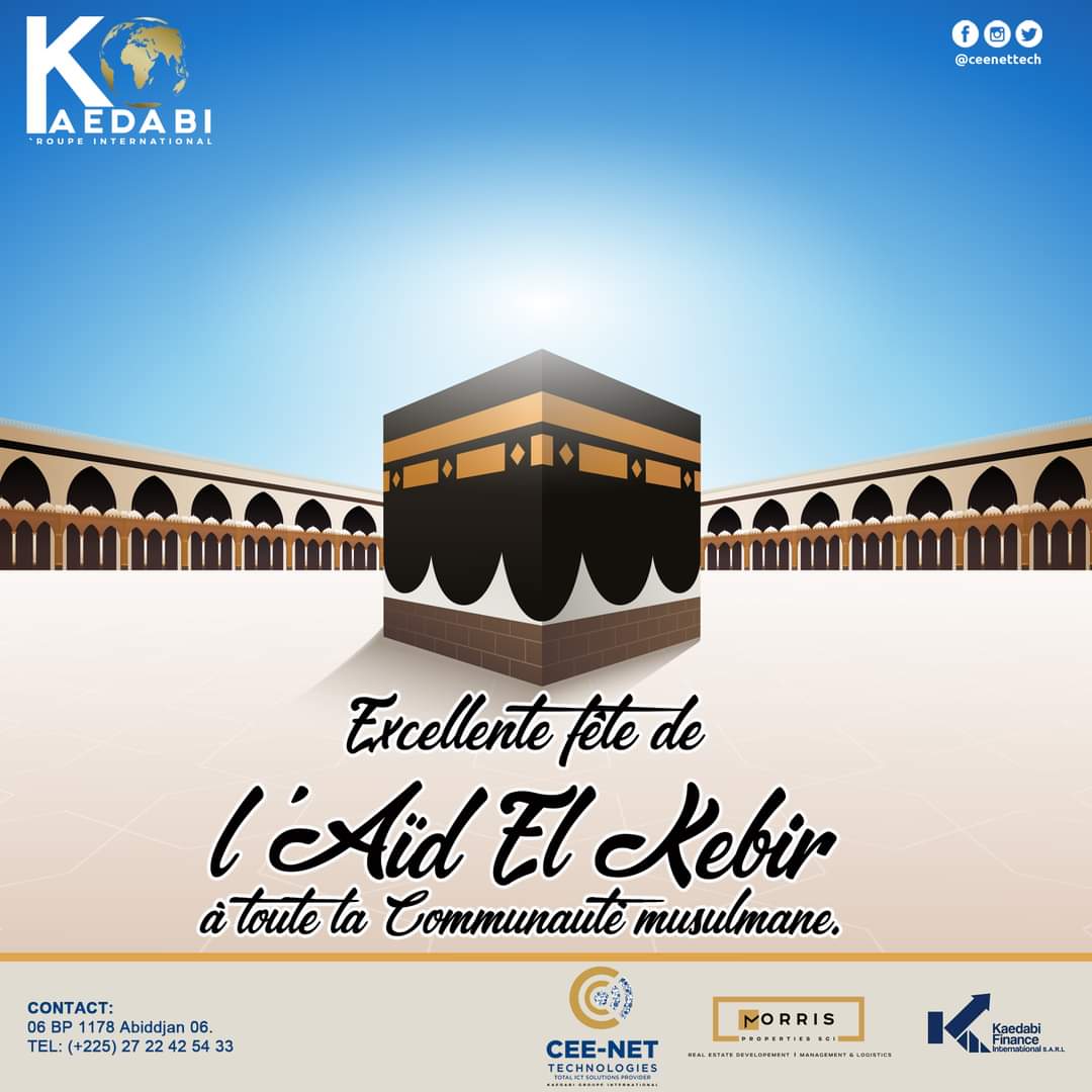 Excellente fête de l'Aïd El Kebir à toute la Communauté musulmane.