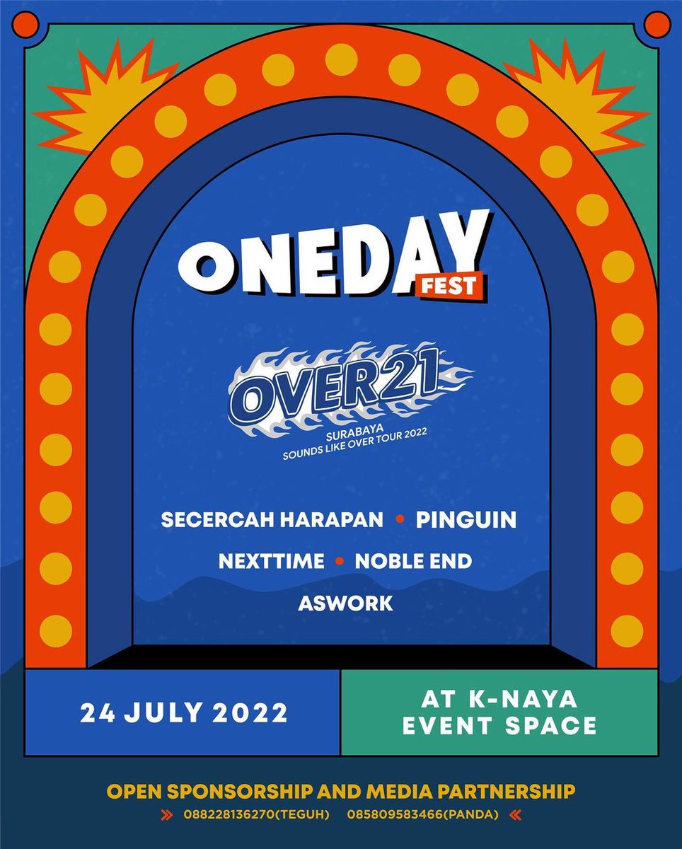 23 Juli 2022               24 Juli 2022
Outfest 2022             One Day Fest
Malang City Point      K-Naya Event             
                                    Space, 
                                    Purwosari