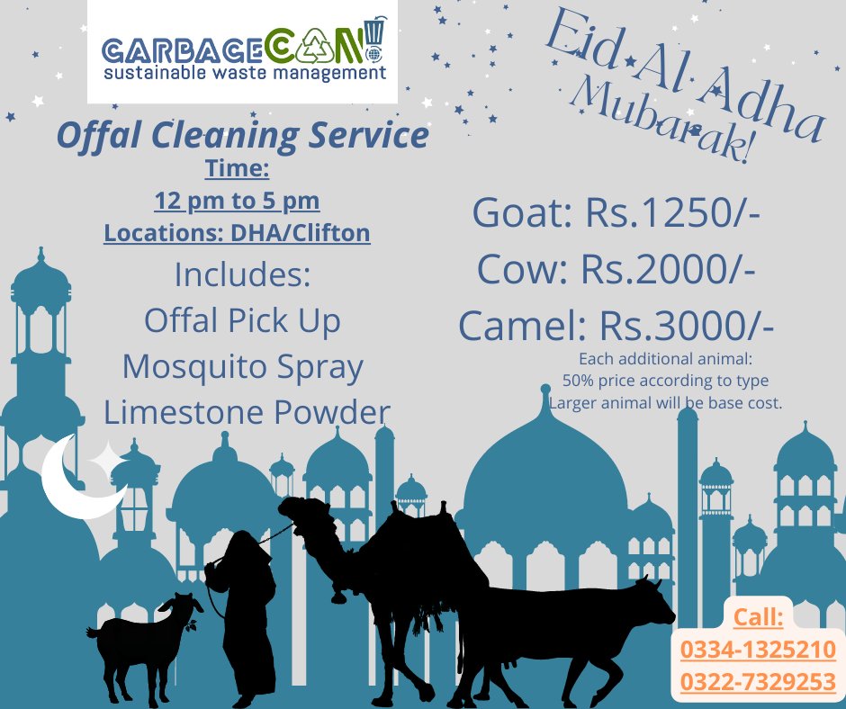 GbgeCAN's tweet photo. GarbageCAN offers OFFAL CLEAN UP SERVICES.

#EidAlAdha
#EidMubarak
#Karachi https://t.co/xMmlIJjJI7