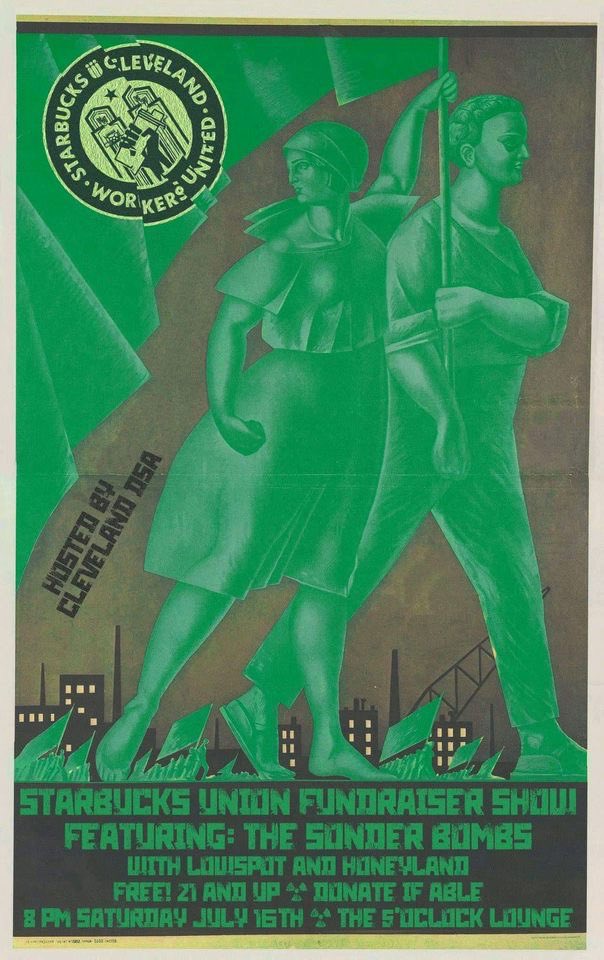 NicholsUprising's tweet photo. Gonna have to give the prize for coolest @SBWorkersUnited organizing poster to the bold baristas of Cleveland! https://t.co/G2BB22Q1Y5