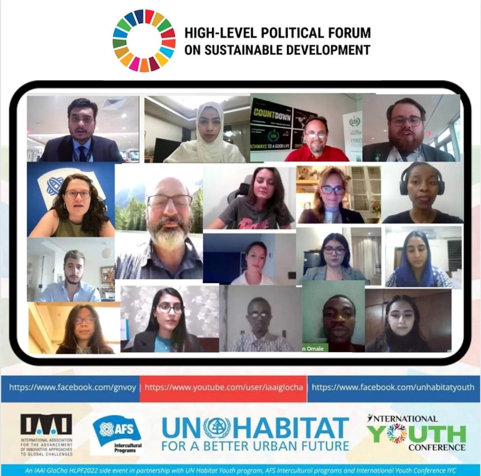 Vision of youth at the table is coming true, at #HLPF2022 grassroot youth who actually face challenges sat at the table &amp; advocated about their actions. It  was my honor moderating High Level Political Forum 2022’s youth meeting. Thank you <a href="/UNHABITAT/">UN-Habitat</a> <a href="/AFS/">AFS Intercultural Programs</a> <a href="/iaaiglocha/">IAAI - GloCha</a> for the seat