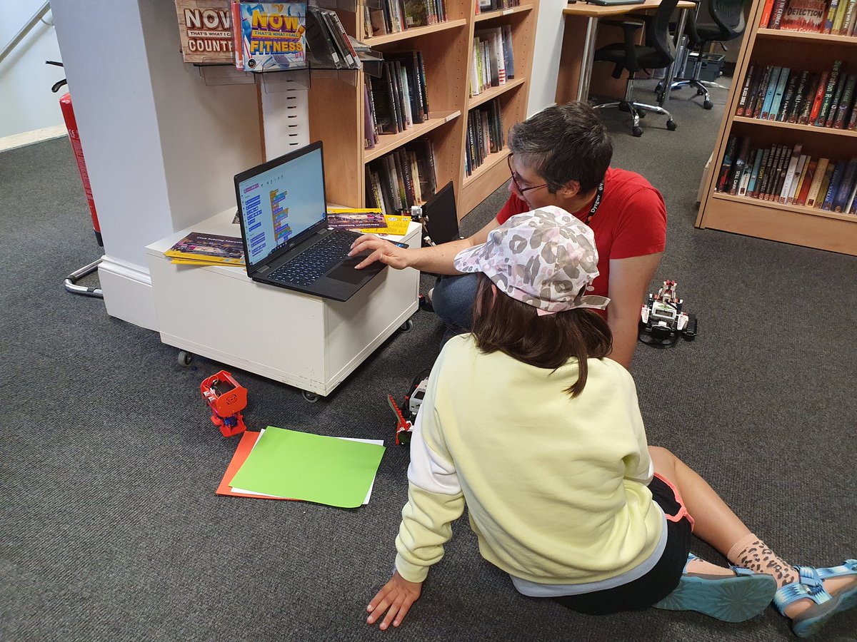 AberRobotics's tweet image. Learning to program at the library for the gadgeteers summer reading challenge!