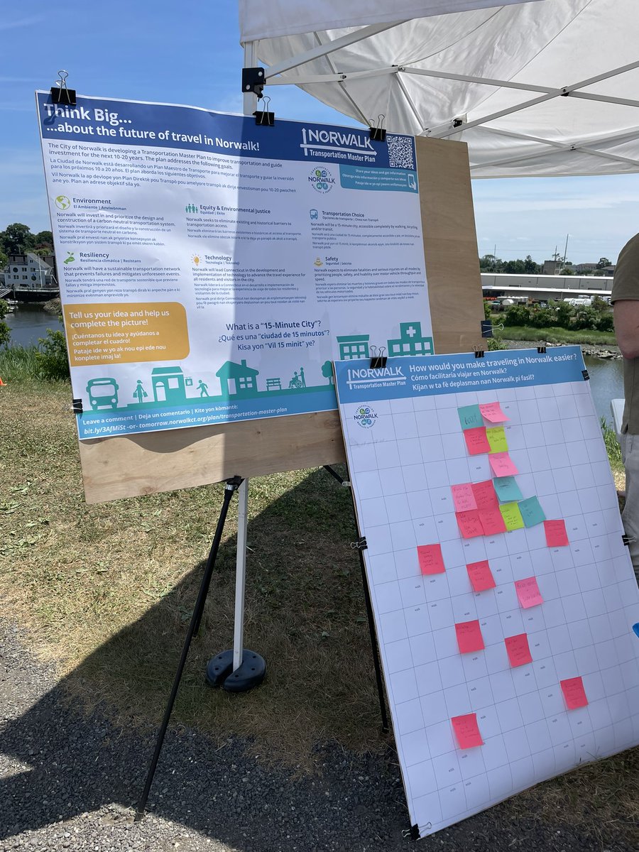 NorwalkBikeWalk's tweet photo. Stop by the NICE festival today and give your input on our next public works project and transportation master plan! @Norwalknice @Norwalk_CT @NorwalkTransit @NorwalkHealth #norwalkct #norwalktmp #norwalkbikewalk #walkability #15minutecity https://t.co/BGqj3SfViJ