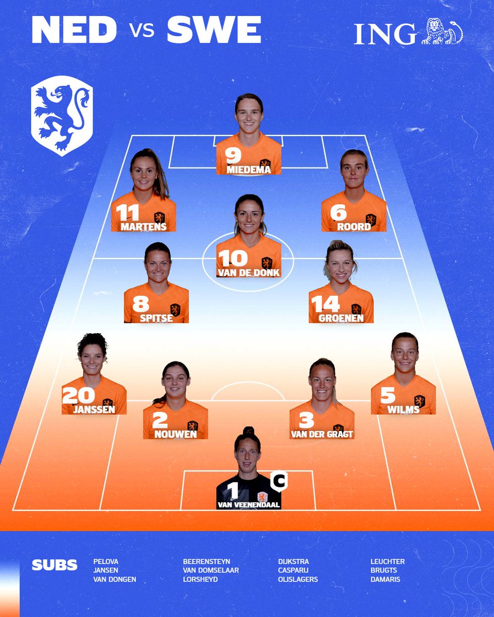 oranjevrouwen's tweet photo. Met deze 𝗢𝗣𝗦𝗧𝗘𝗟𝗟𝗜𝗡𝗚 beginnen we aan #WEURO2022! 🔥

🇳🇱-🇸🇪 | ⏱ 21:00 uur | 📺 NPO 1

#NEDSWE https://t.co/RlZHEW6PAK